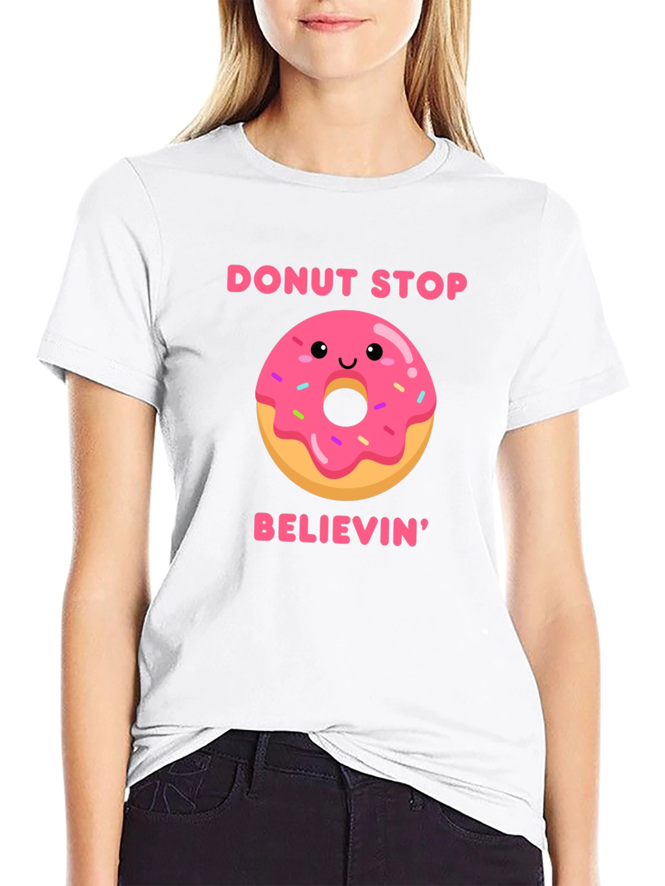 Donut Stop Believin Graphic Tee - Black