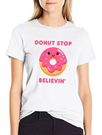 Donut Stop Believin Graphic Tee - Black