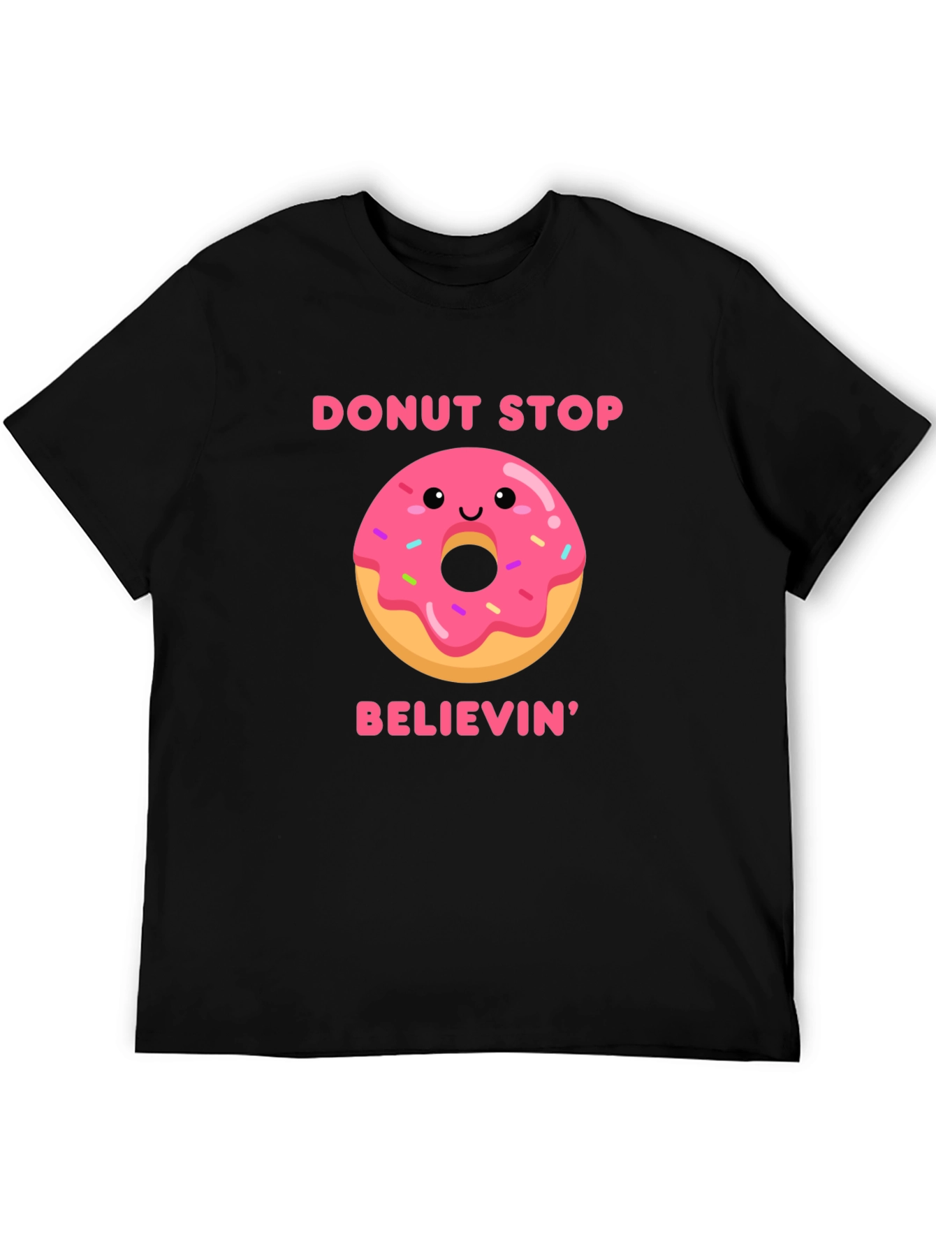 Donut Stop Believin Graphic Tee - Black
