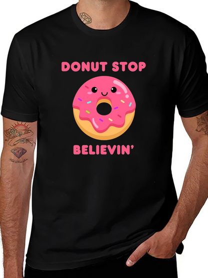 Donut Stop Believin Graphic Tee - Black