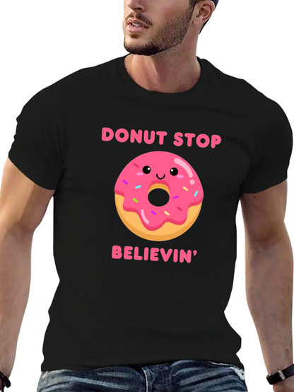 Donut Stop Believin Graphic Tee - Black
