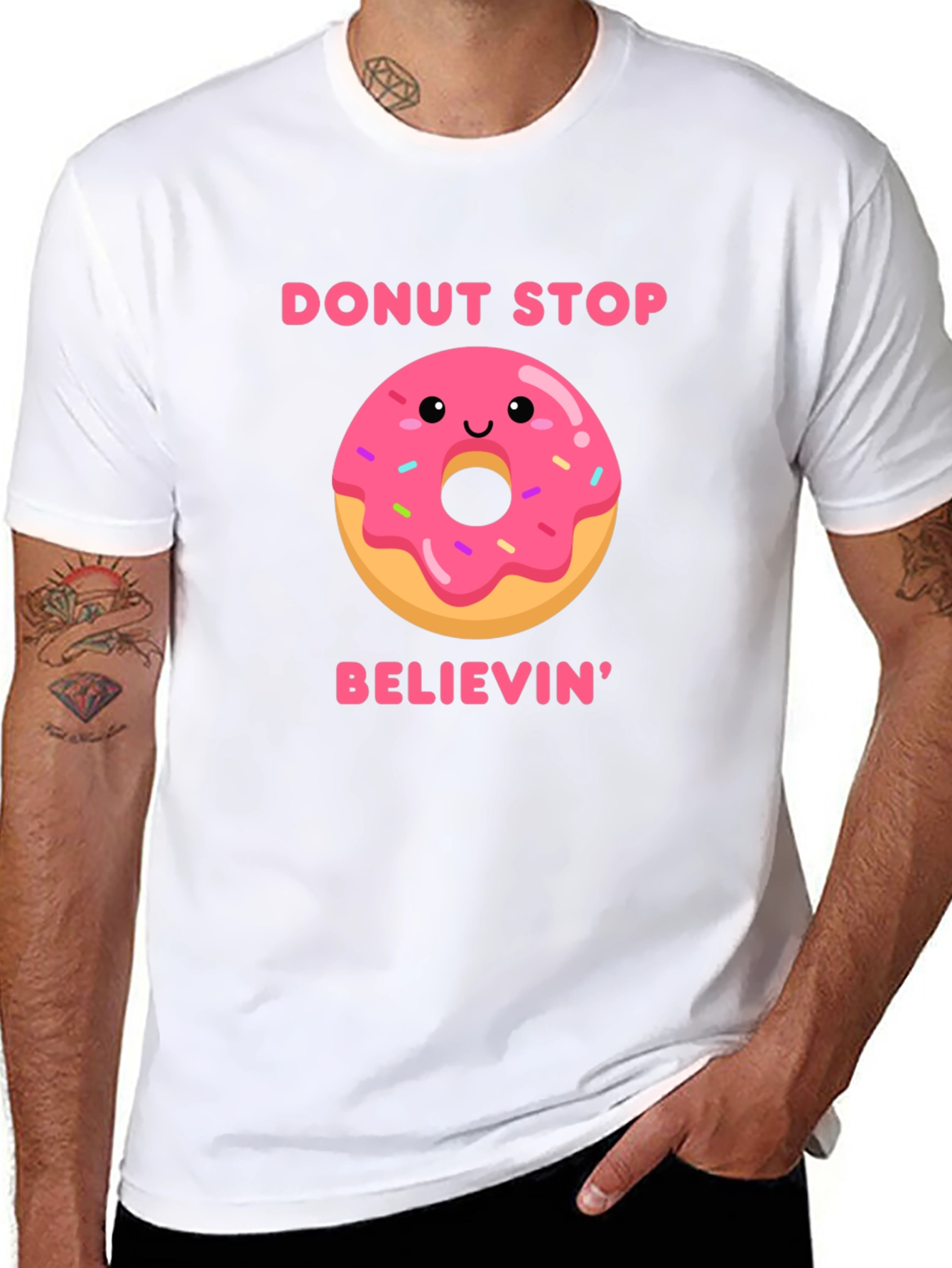 Donut Stop Believin Graphic Tee - Black