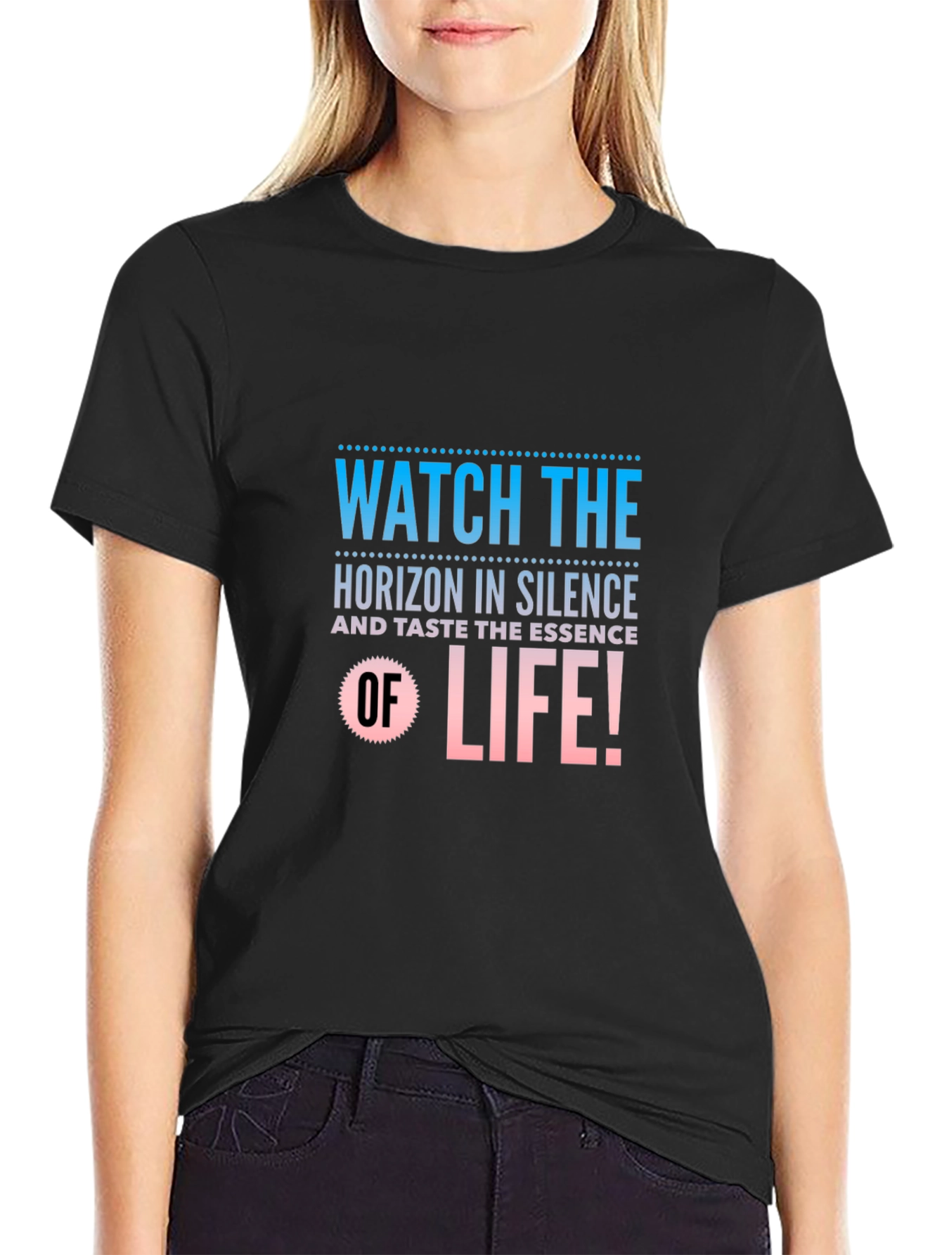 Watch the Horizon Black Graphic Tee