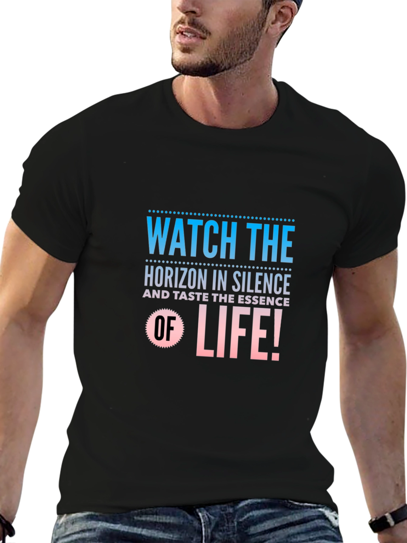 Watch the Horizon Black Graphic Tee
