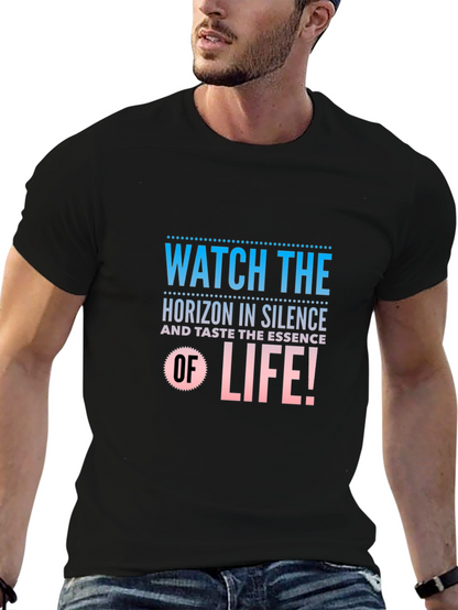 Watch the Horizon Black Graphic Tee