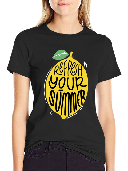 Refresh Your Summer Black Graphic Tee