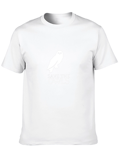 Save the Owls Graphic Tee - Black Cotton T-Shirt