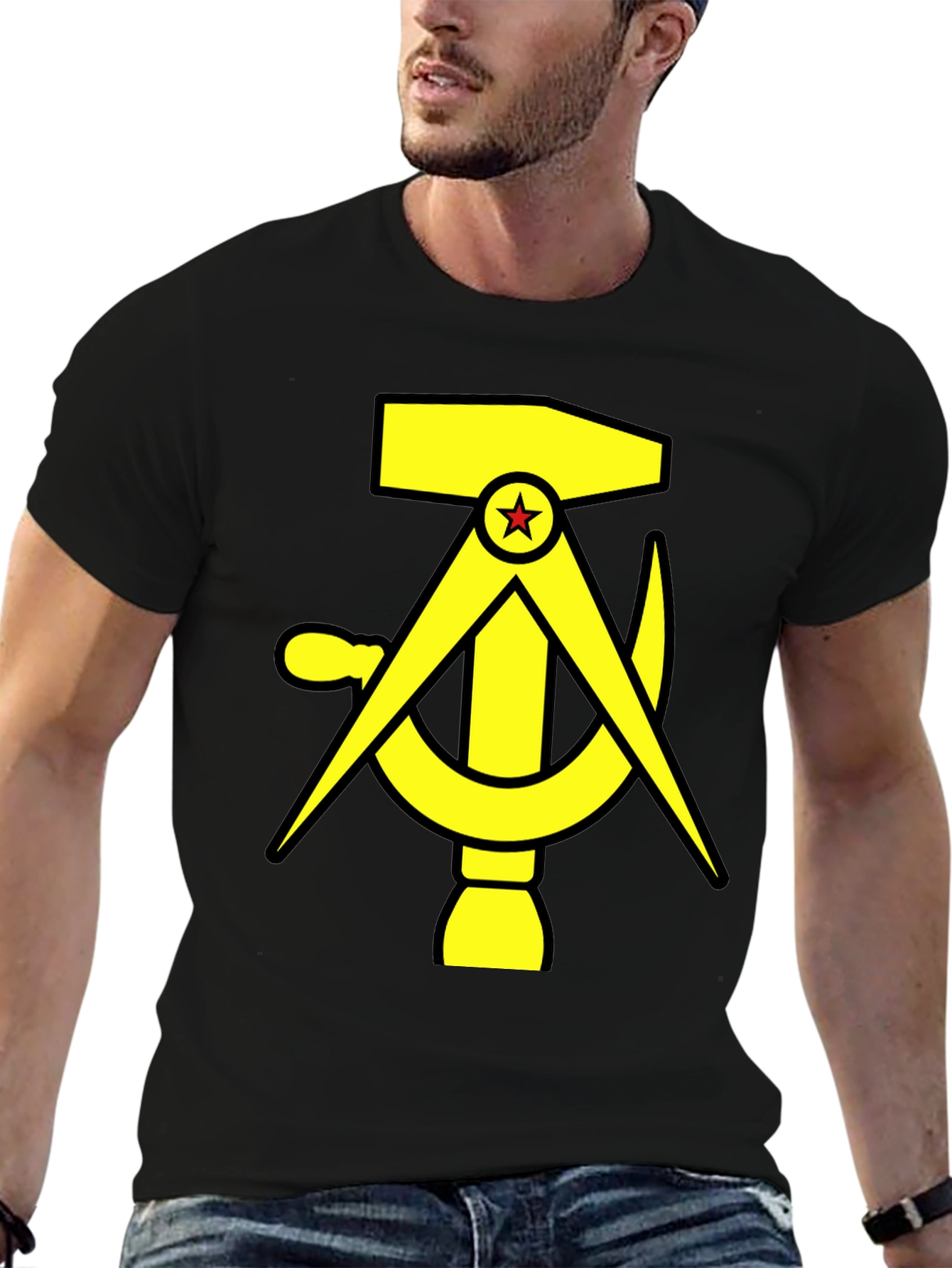 Hammer Compass and Sickle Black T-Shirt