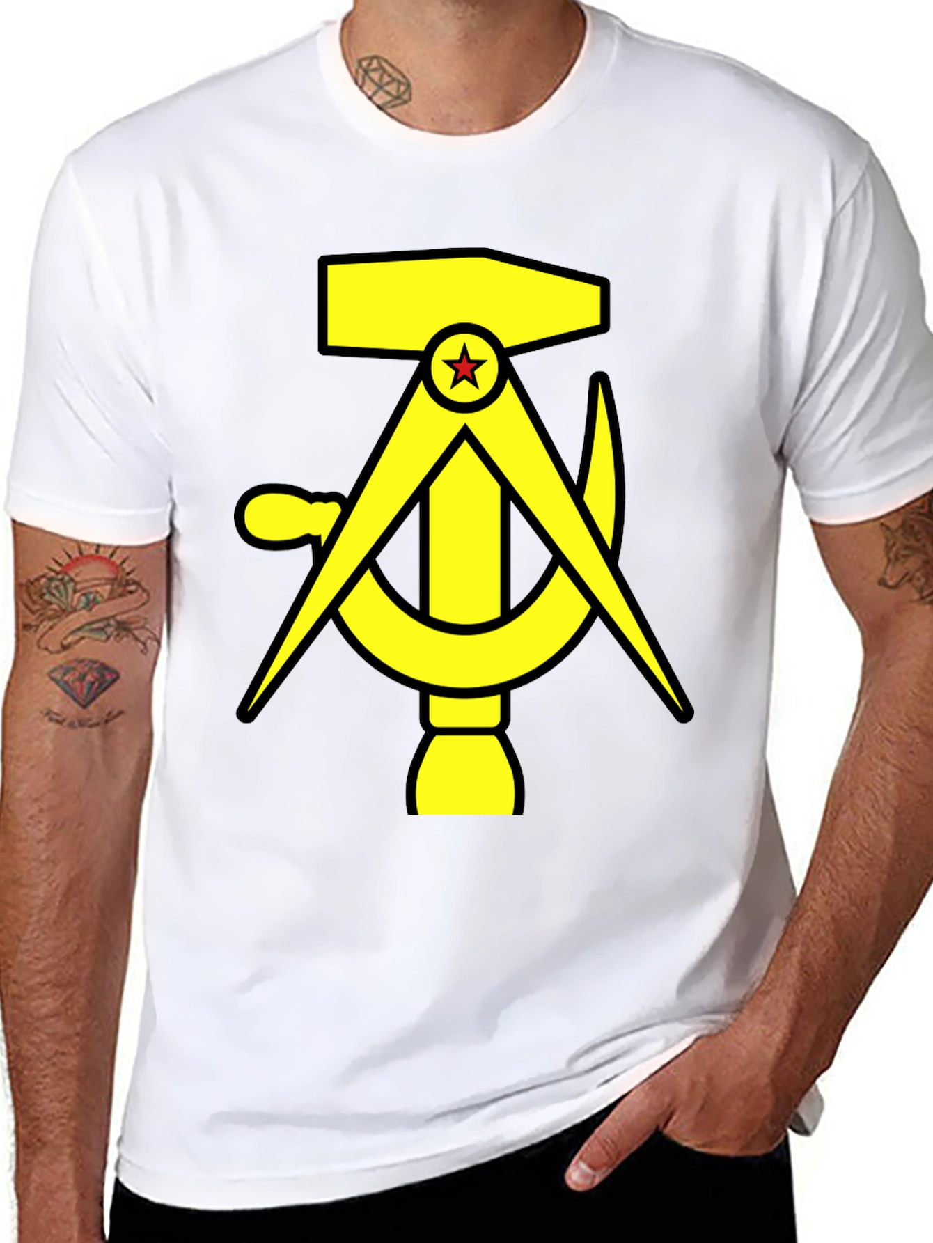 Hammer Compass and Sickle Black T-Shirt