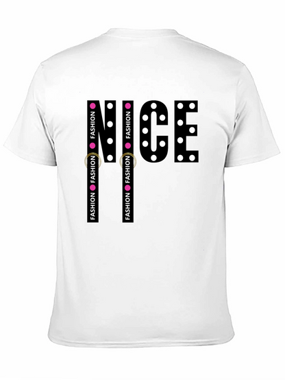 Mens Black NICE Graphic Print T-Shirt