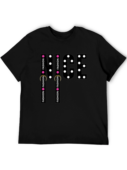 Mens Black NICE Graphic Print T-Shirt