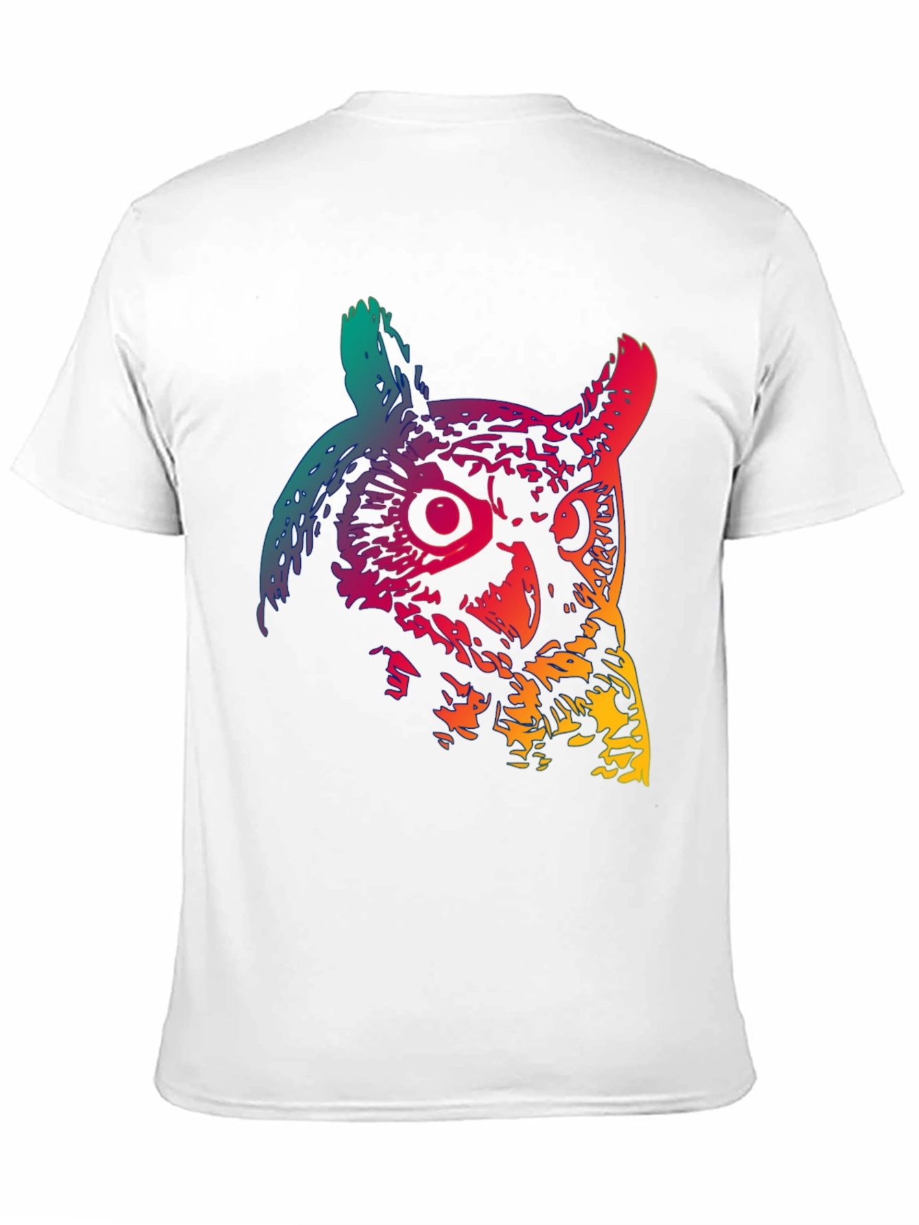 Rainbow Owl Graphic Print Mens Black T-Shirt