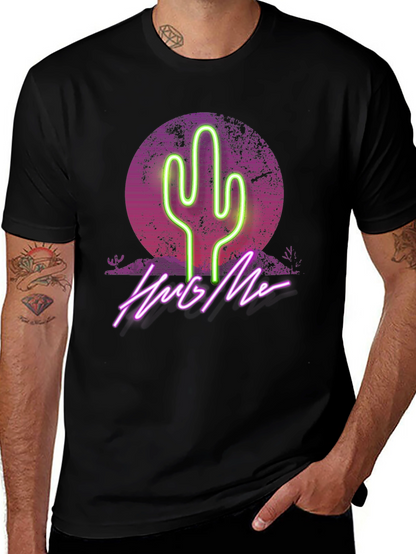 Neon Cactus Hug Me Graphic Tee