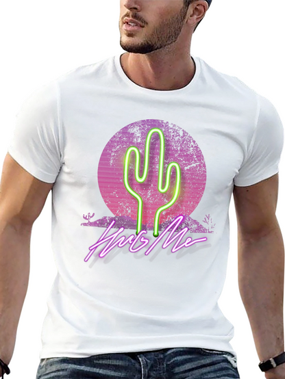 Neon Cactus Hug Me Graphic Tee