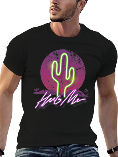 Neon Cactus Hug Me Graphic Tee