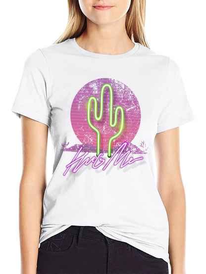 Neon Cactus Hug Me Graphic Tee