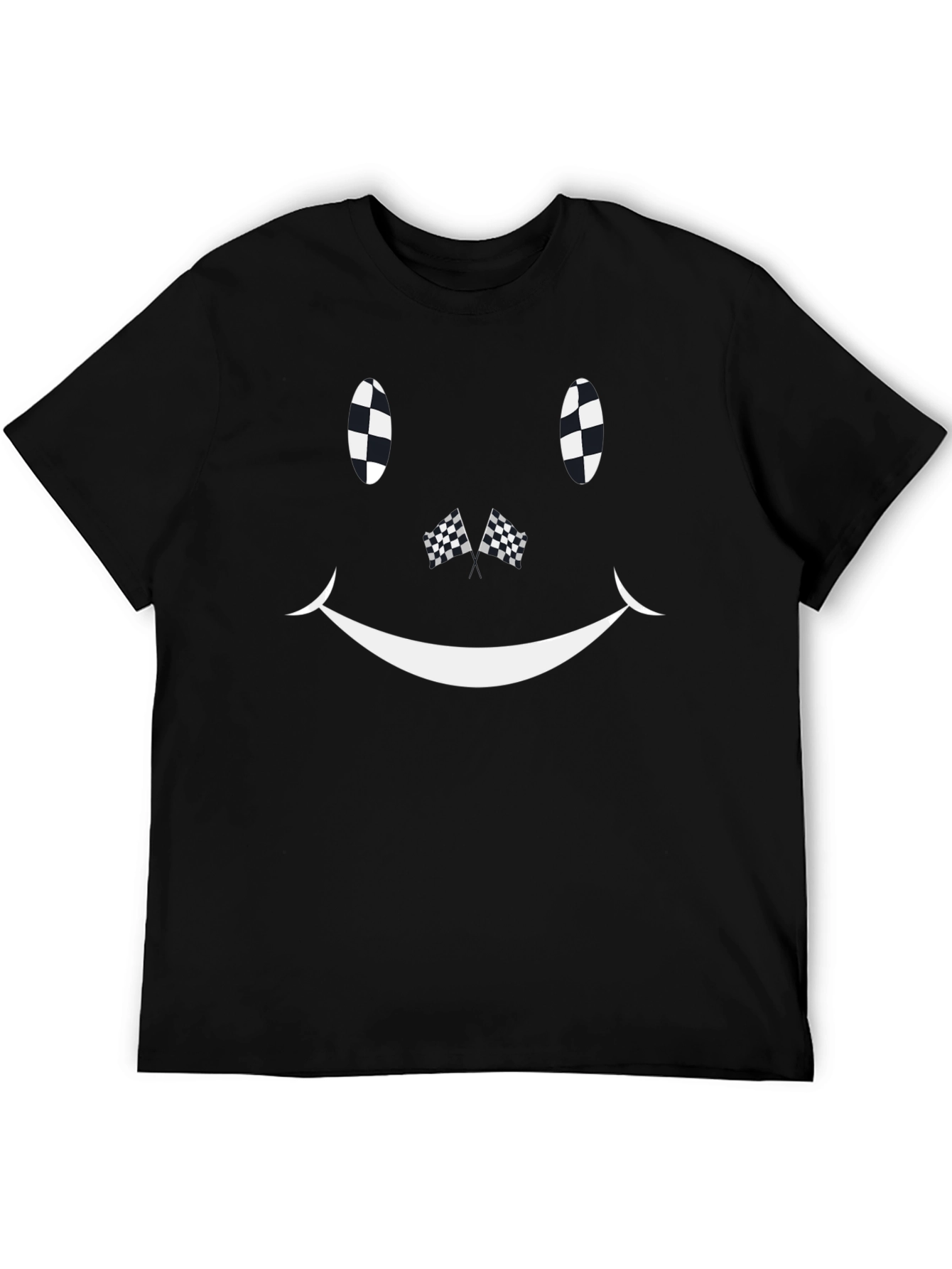 Checkered Flag Smiley Face T-Shirt
