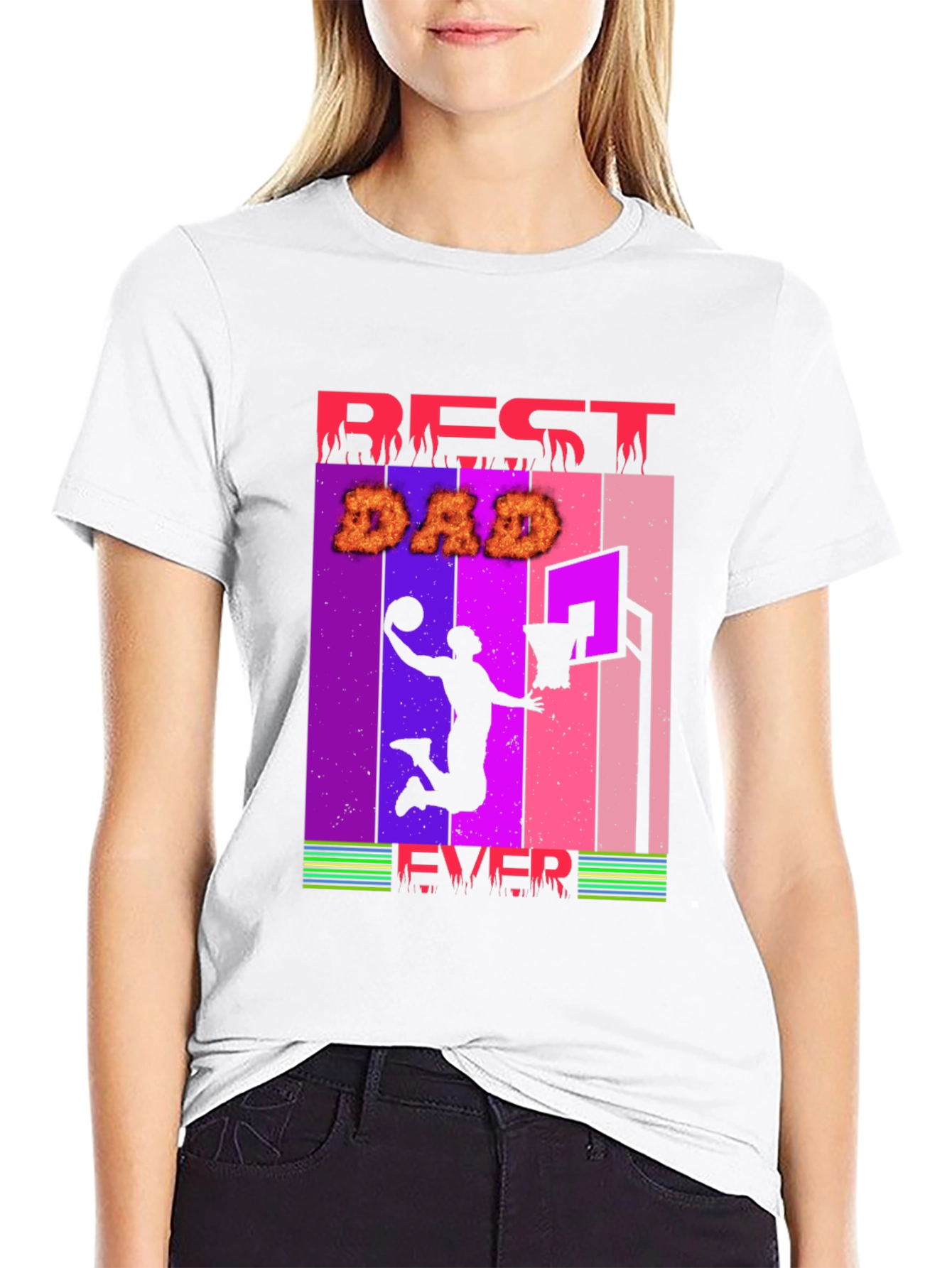 Best Dad Ever Basketball Graphic T-Shirt