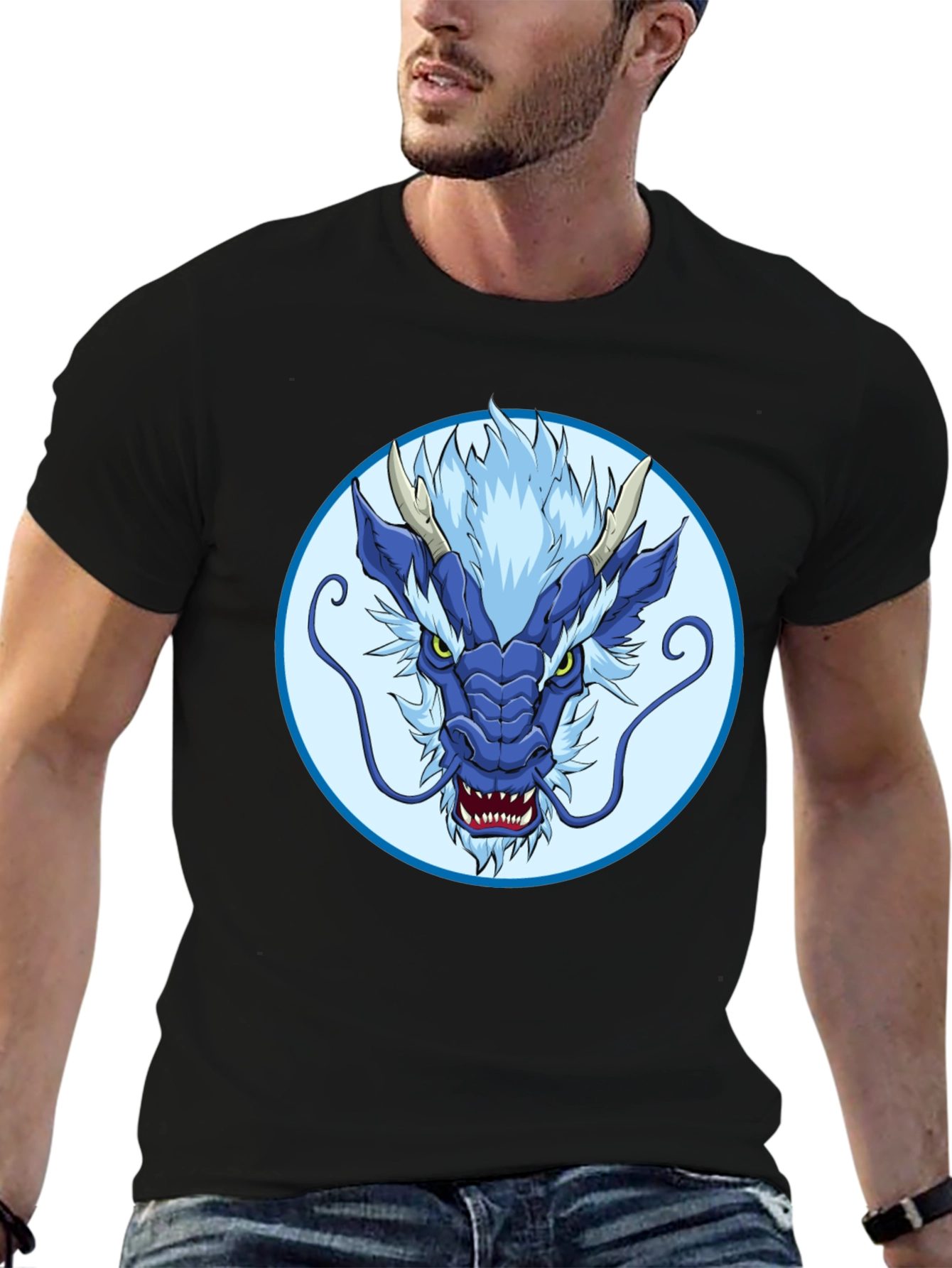 Blue Dragon Graphic Tee - Stylish Mens T-Shirt