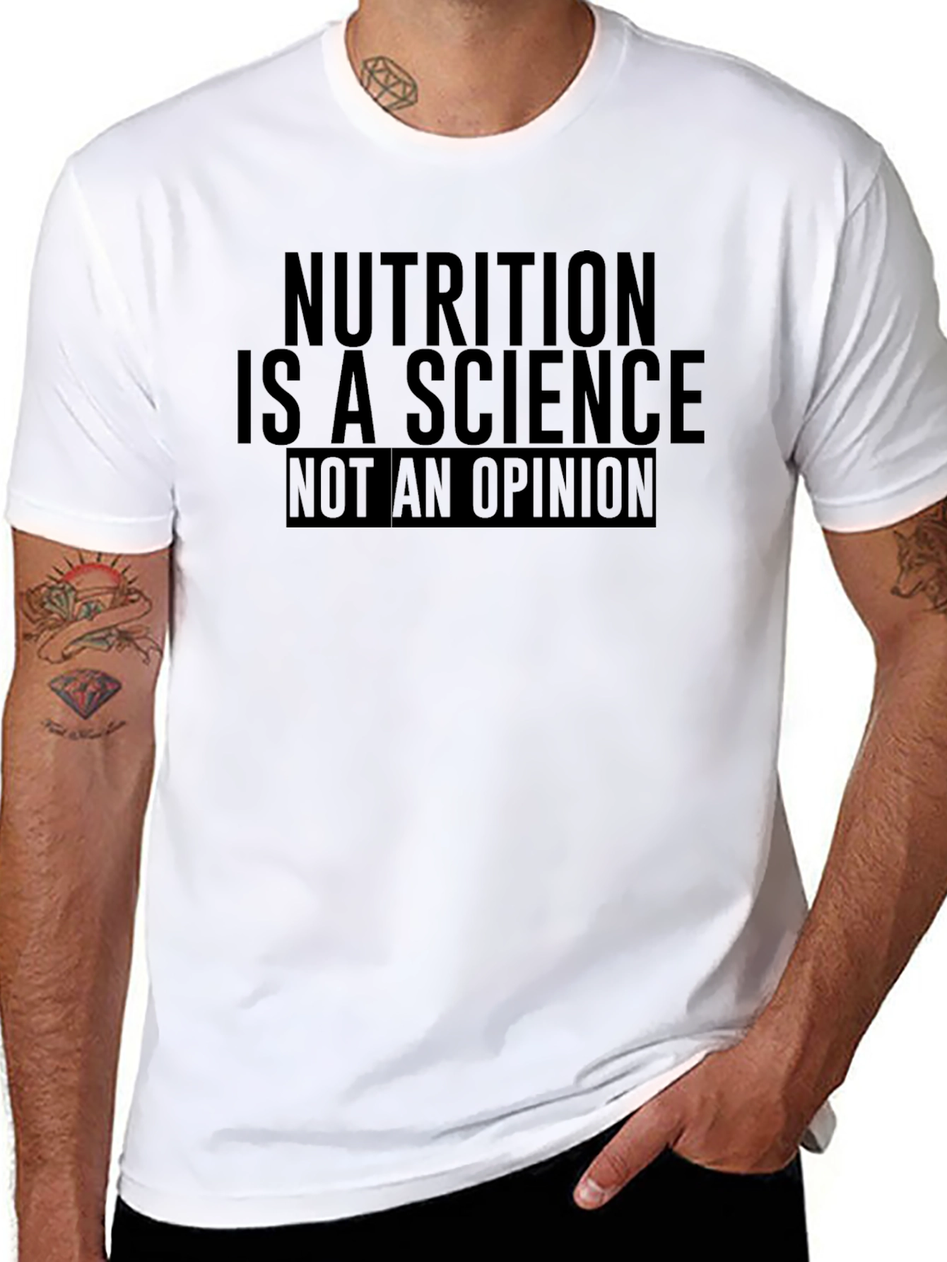 Nutrition is Science T-Shirt - Mens Black Crew Neck