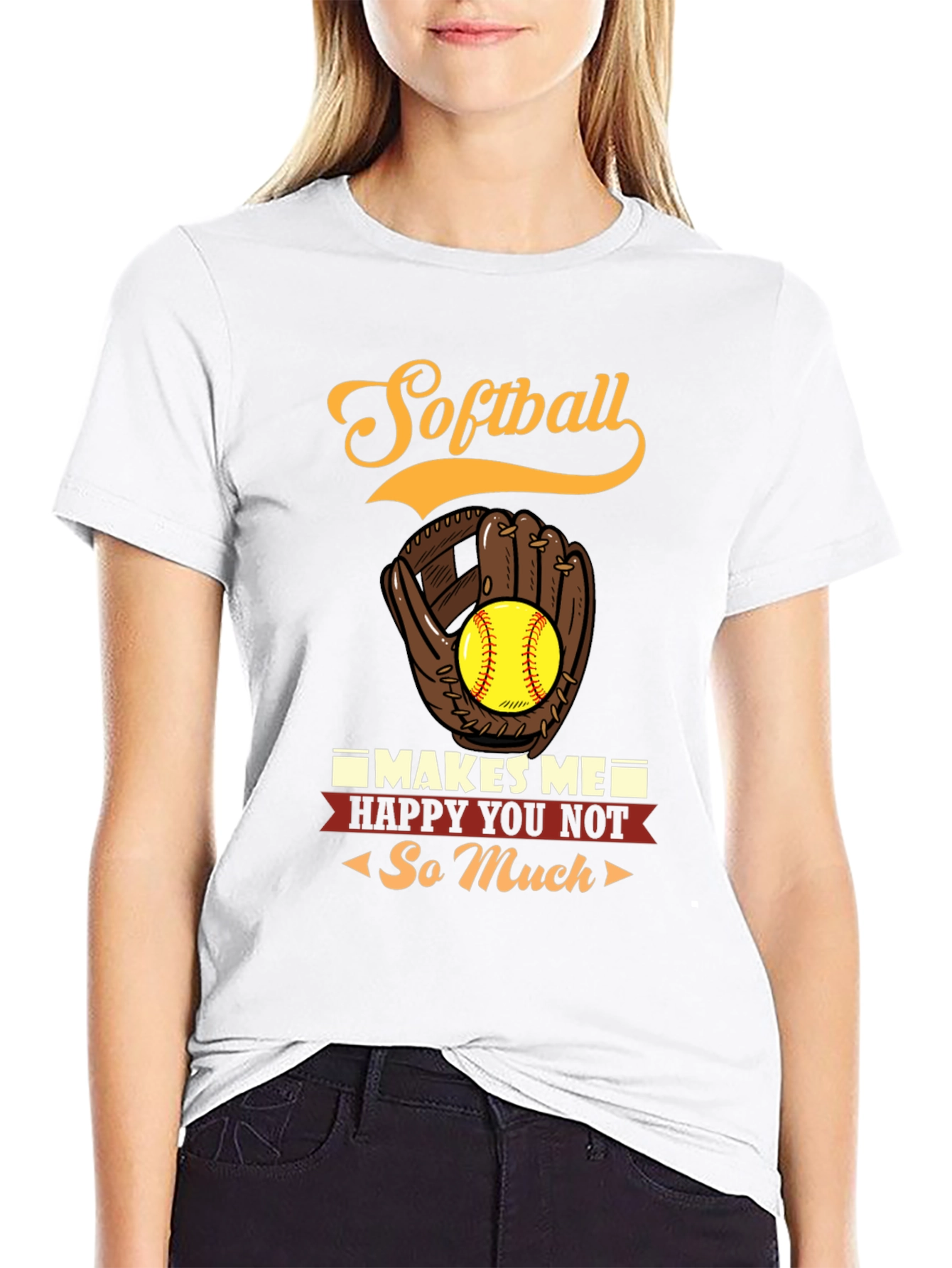 Softball Makes Me Happy T-Shirt