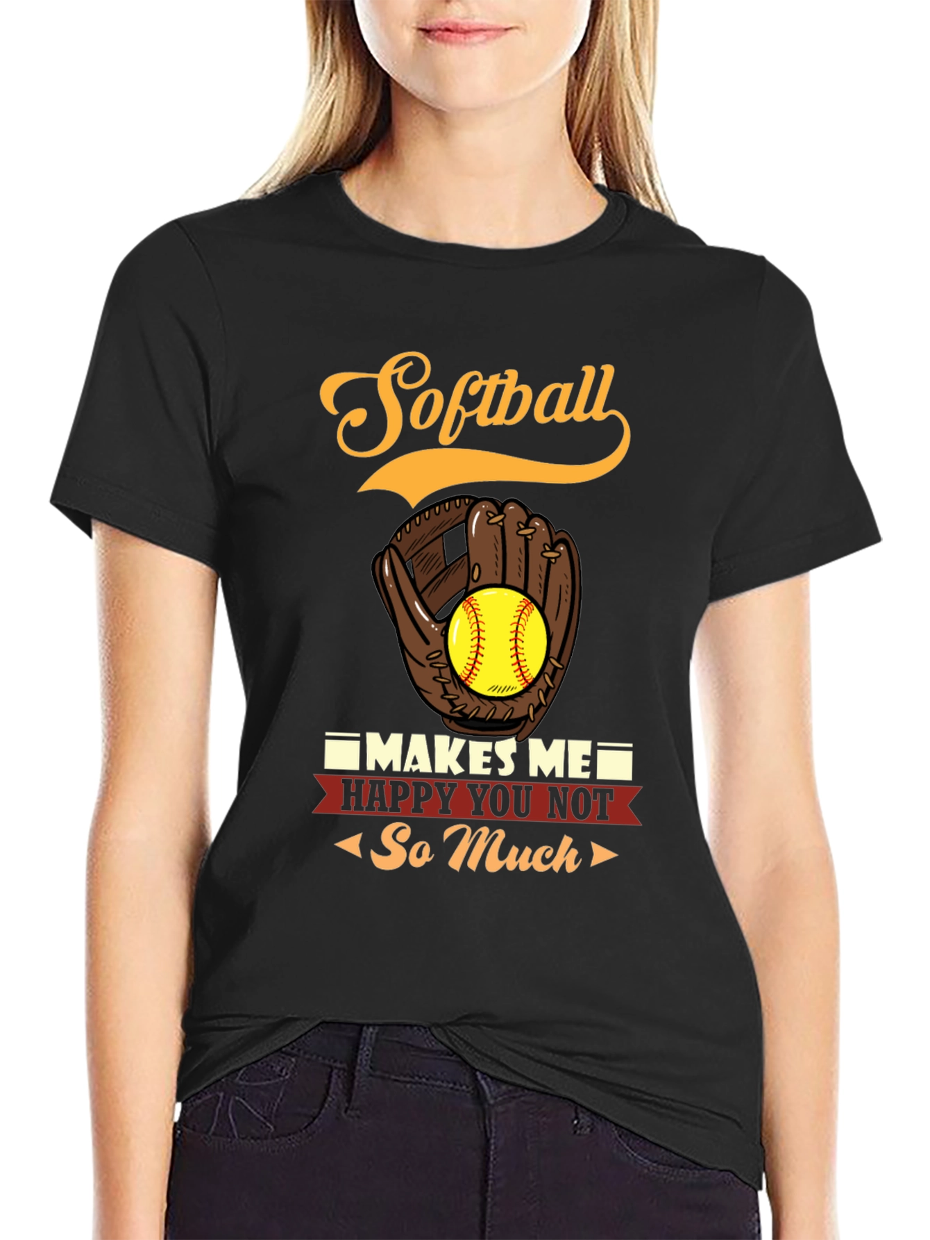 Softball Makes Me Happy T-Shirt