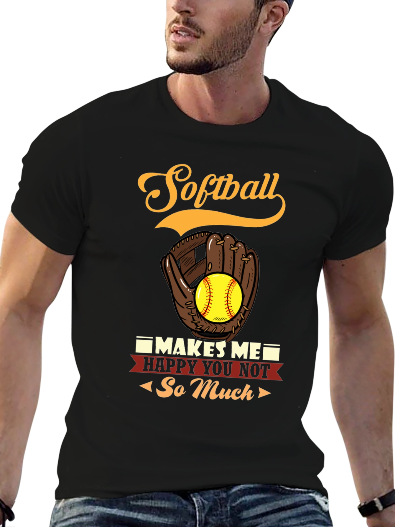 Softball Makes Me Happy T-Shirt