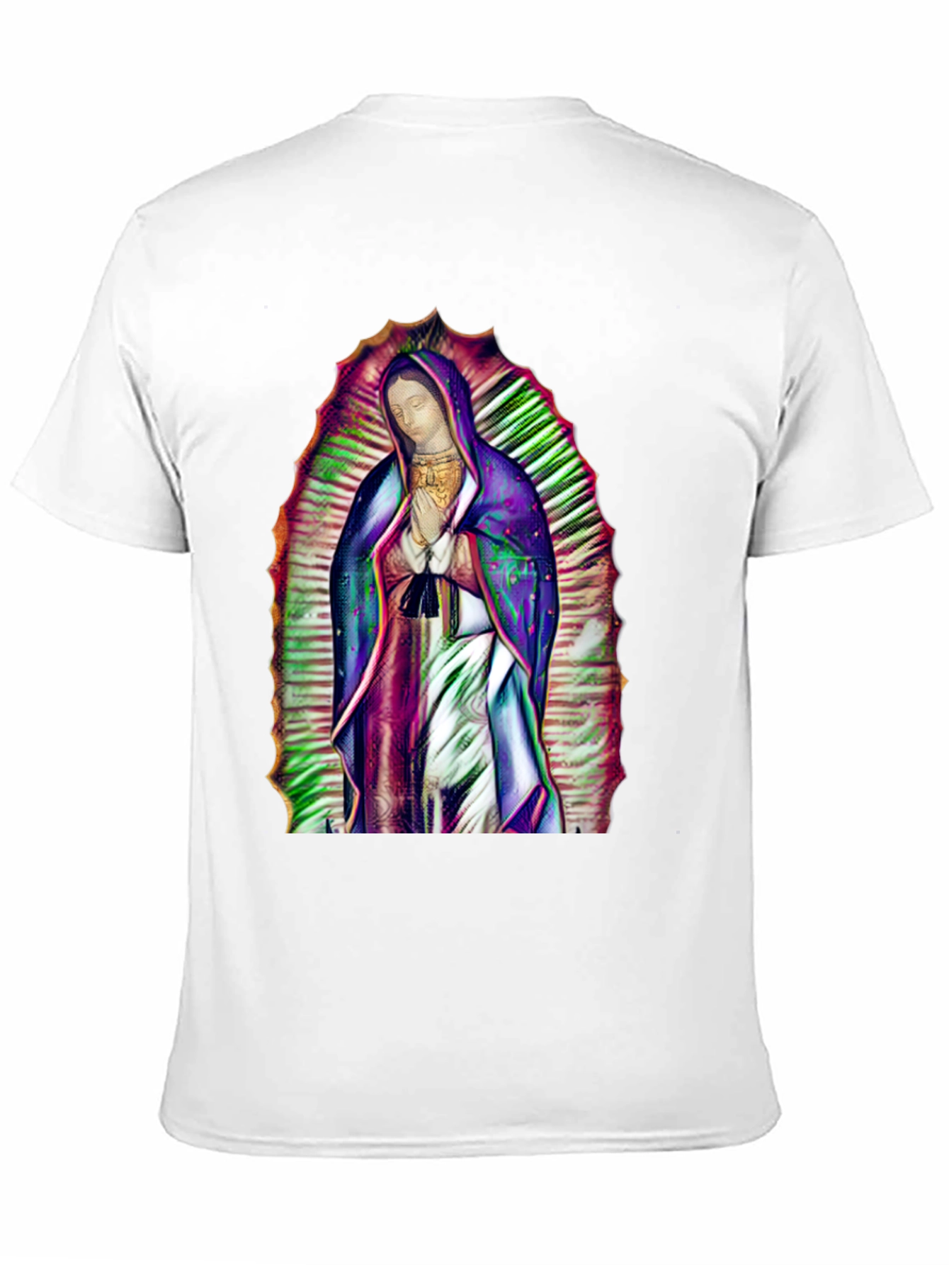 Virgin Mary Graphic Print Black T-Shirt