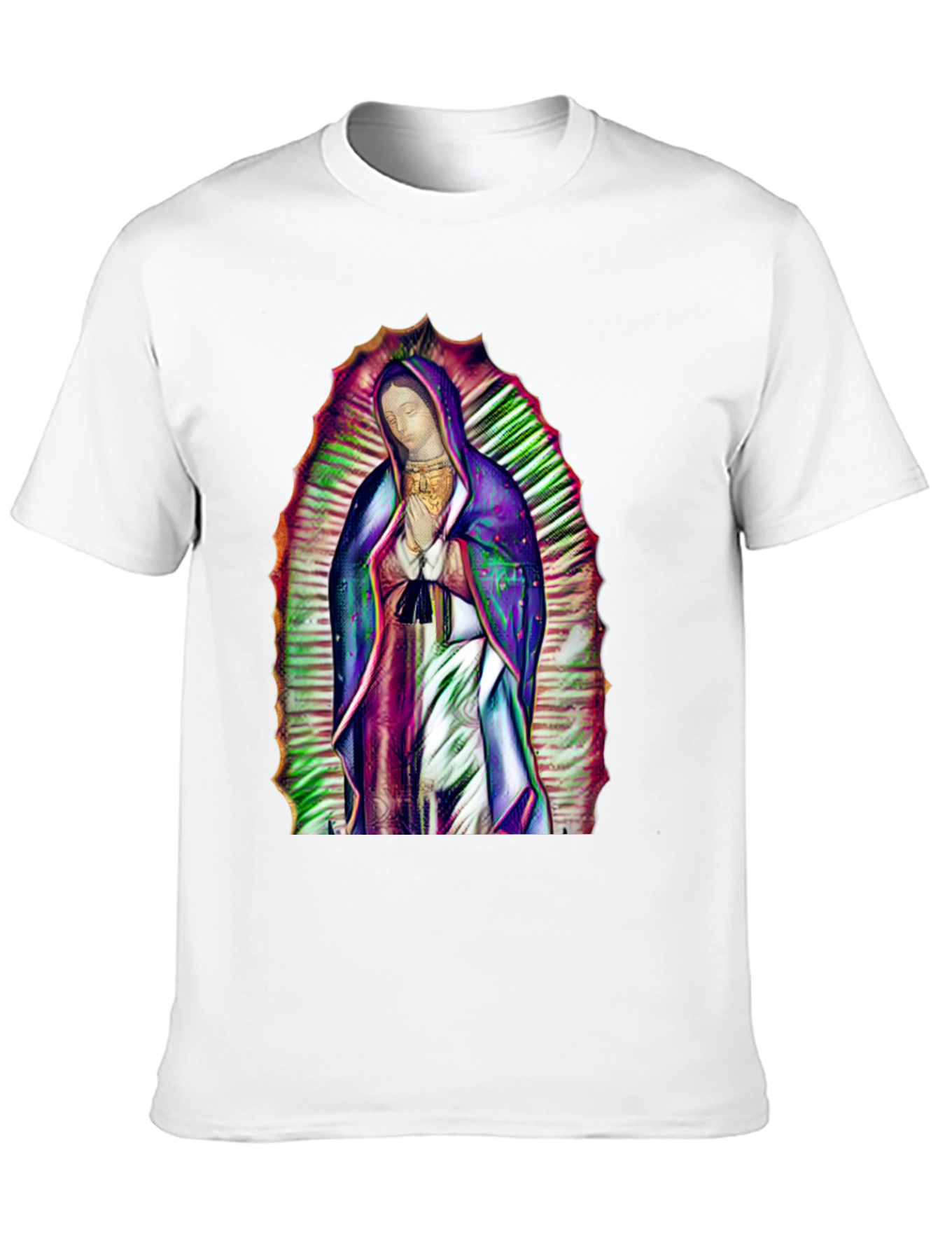 Virgin Mary Graphic Print Black T-Shirt