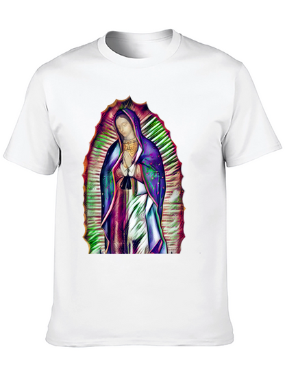 Virgin Mary Graphic Print Black T-Shirt