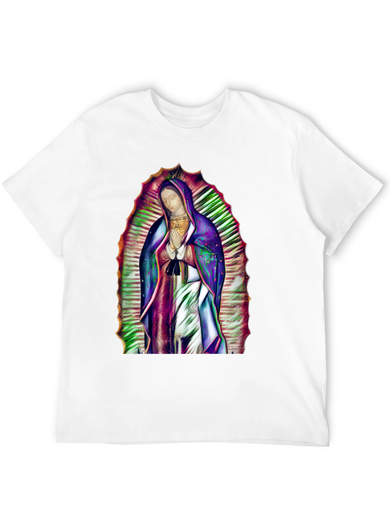 Virgin Mary Graphic Print Black T-Shirt