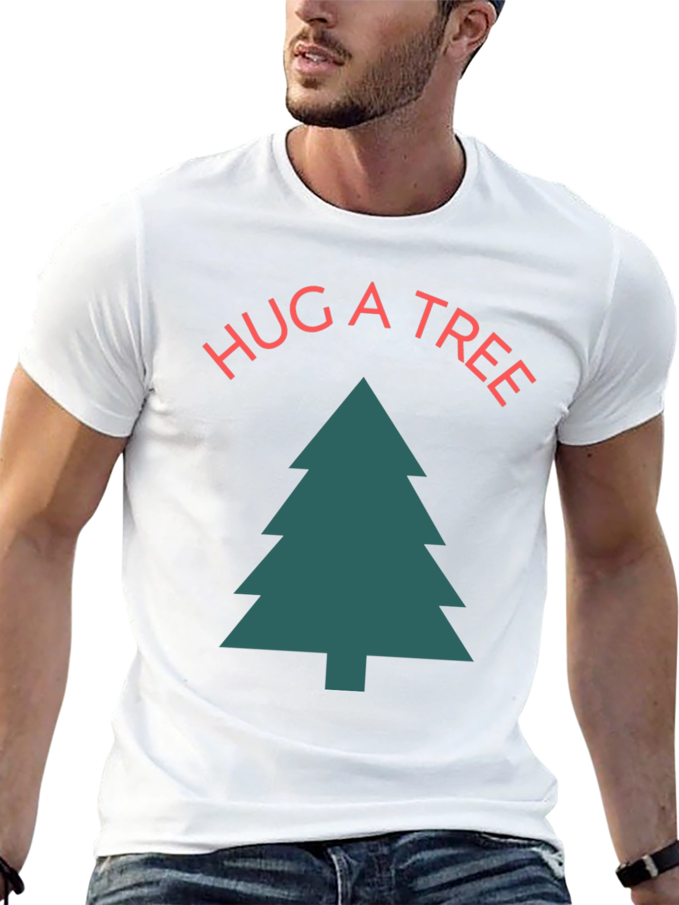 Hug a Tree Graphic Tee - Unisex Cotton T-Shirt