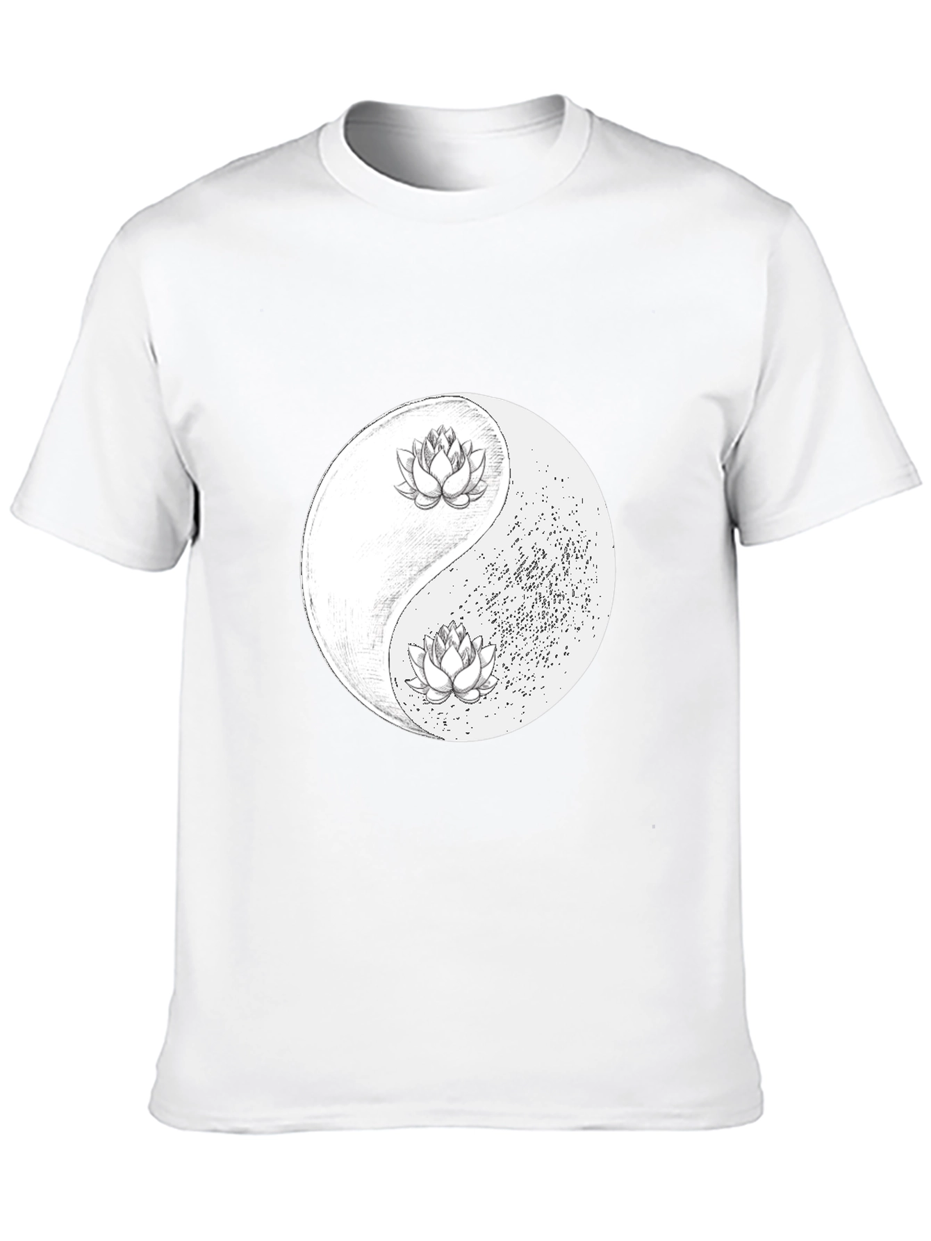 Yin Yang Lotus Graphic Tee - Black Unisex