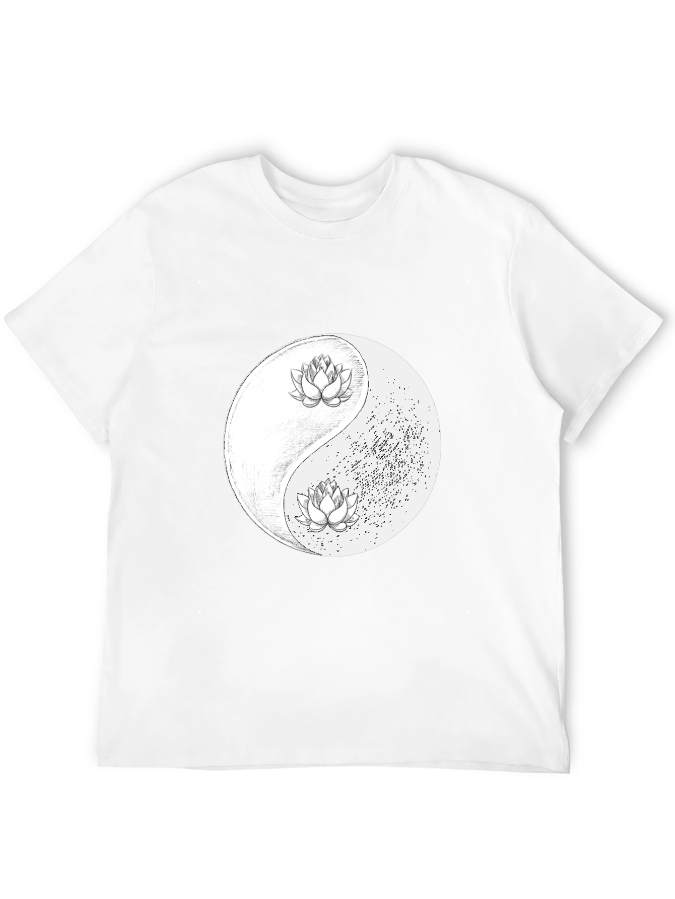 Yin Yang Lotus Graphic Tee - Black Unisex