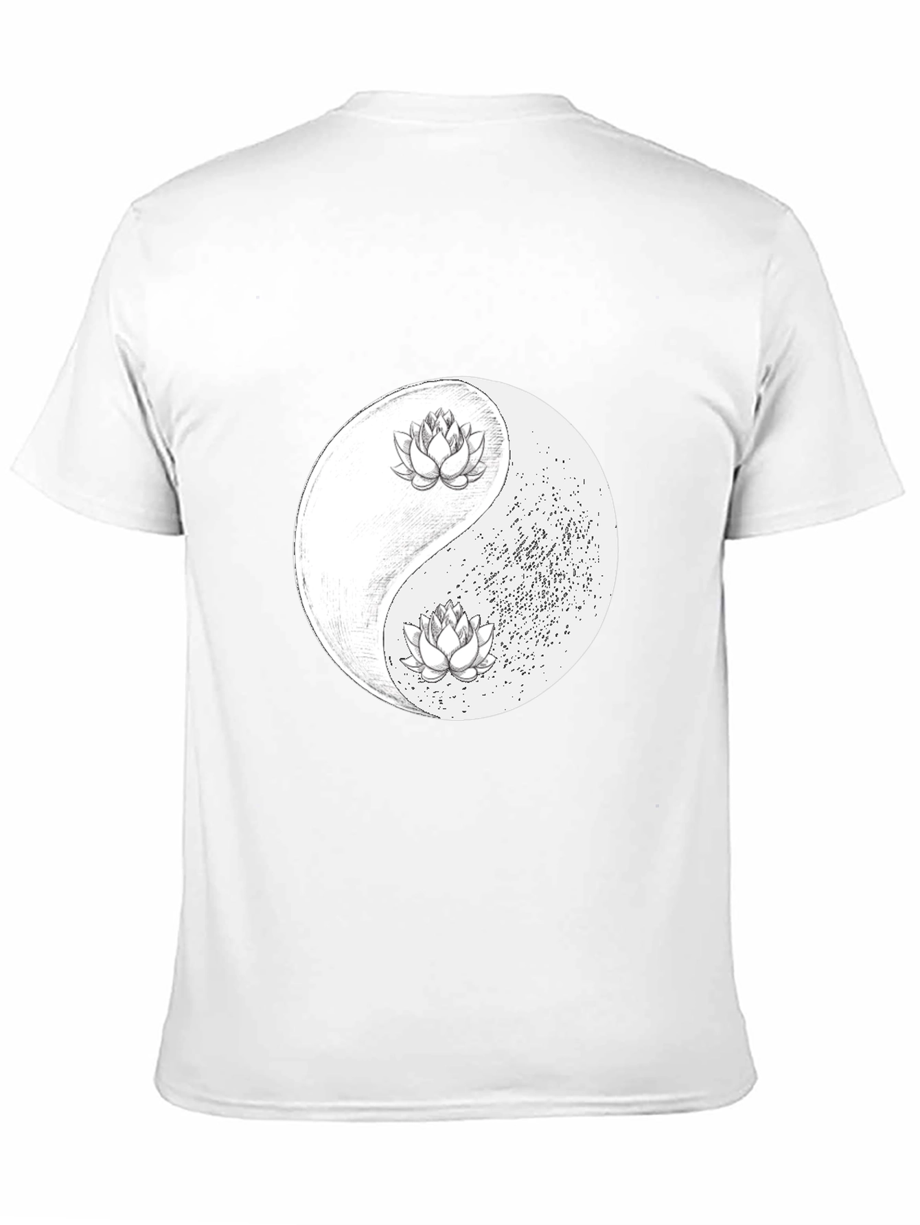Yin Yang Lotus Graphic Tee - Black Unisex