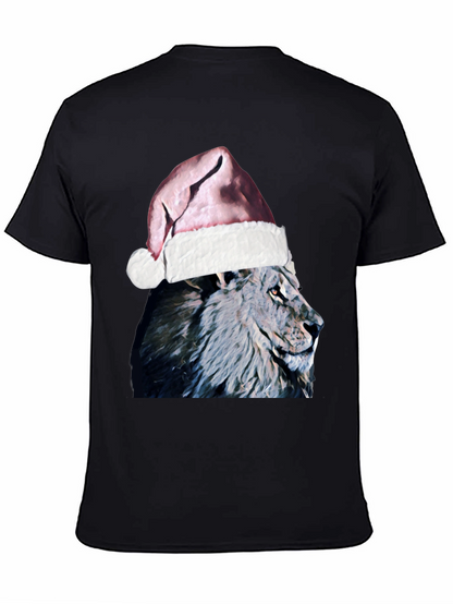 Festive Lion T-Shirt - Holiday Animal Tee