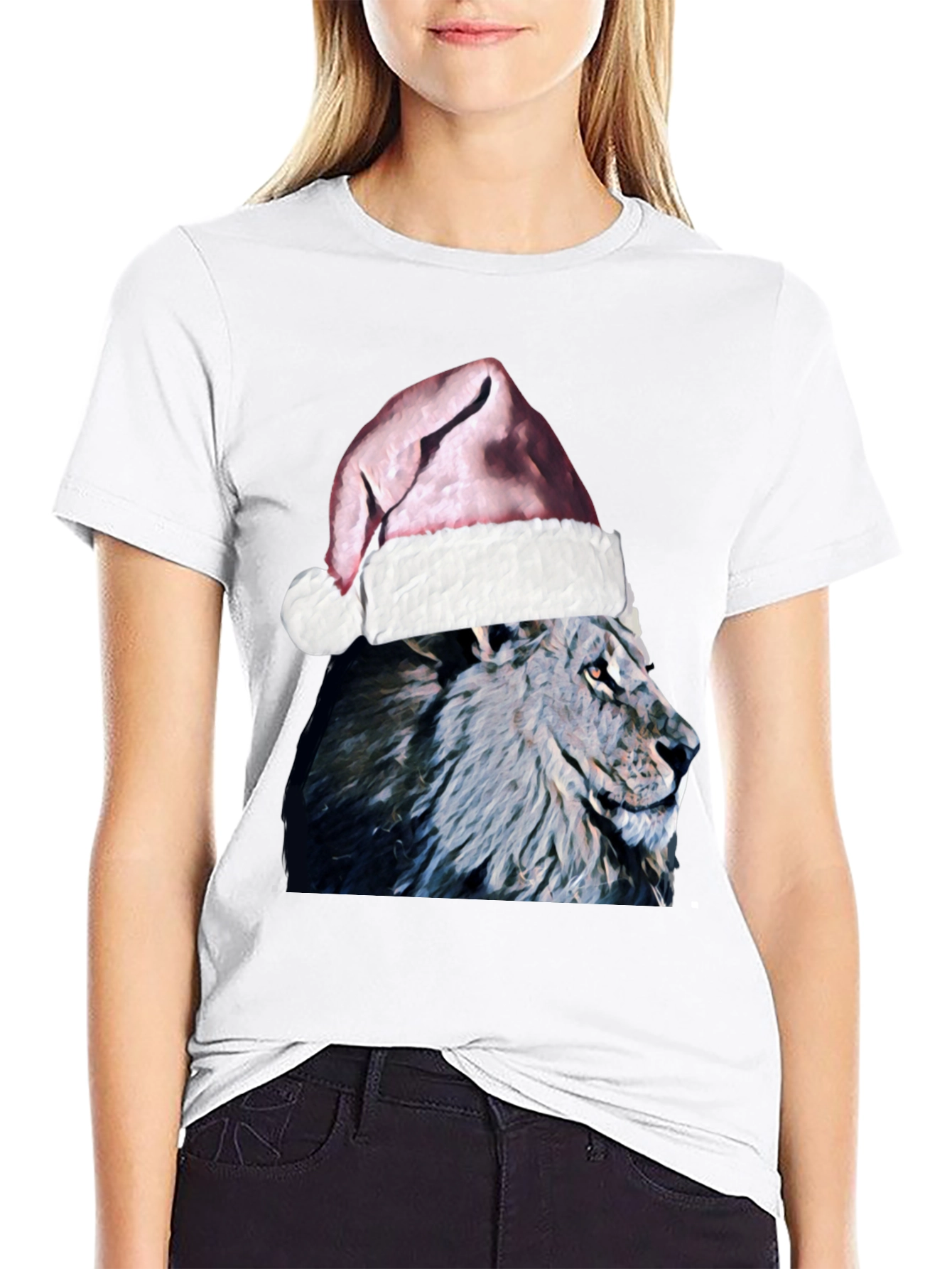 Festive Lion T-Shirt - Holiday Animal Tee