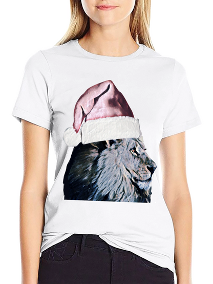 Festive Lion T-Shirt - Holiday Animal Tee