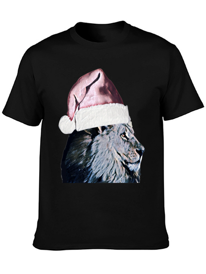 Festive Lion T-Shirt - Holiday Animal Tee