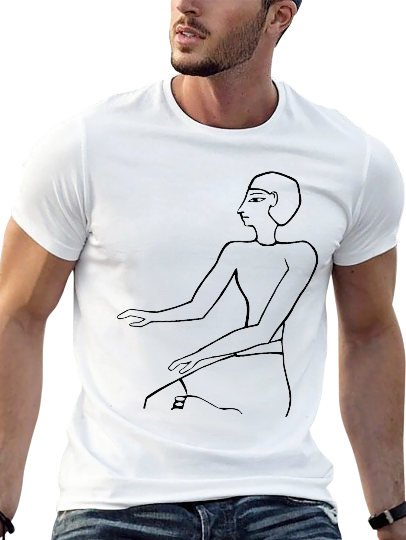 Egyptian Pharaoh Art Black T-Shirt