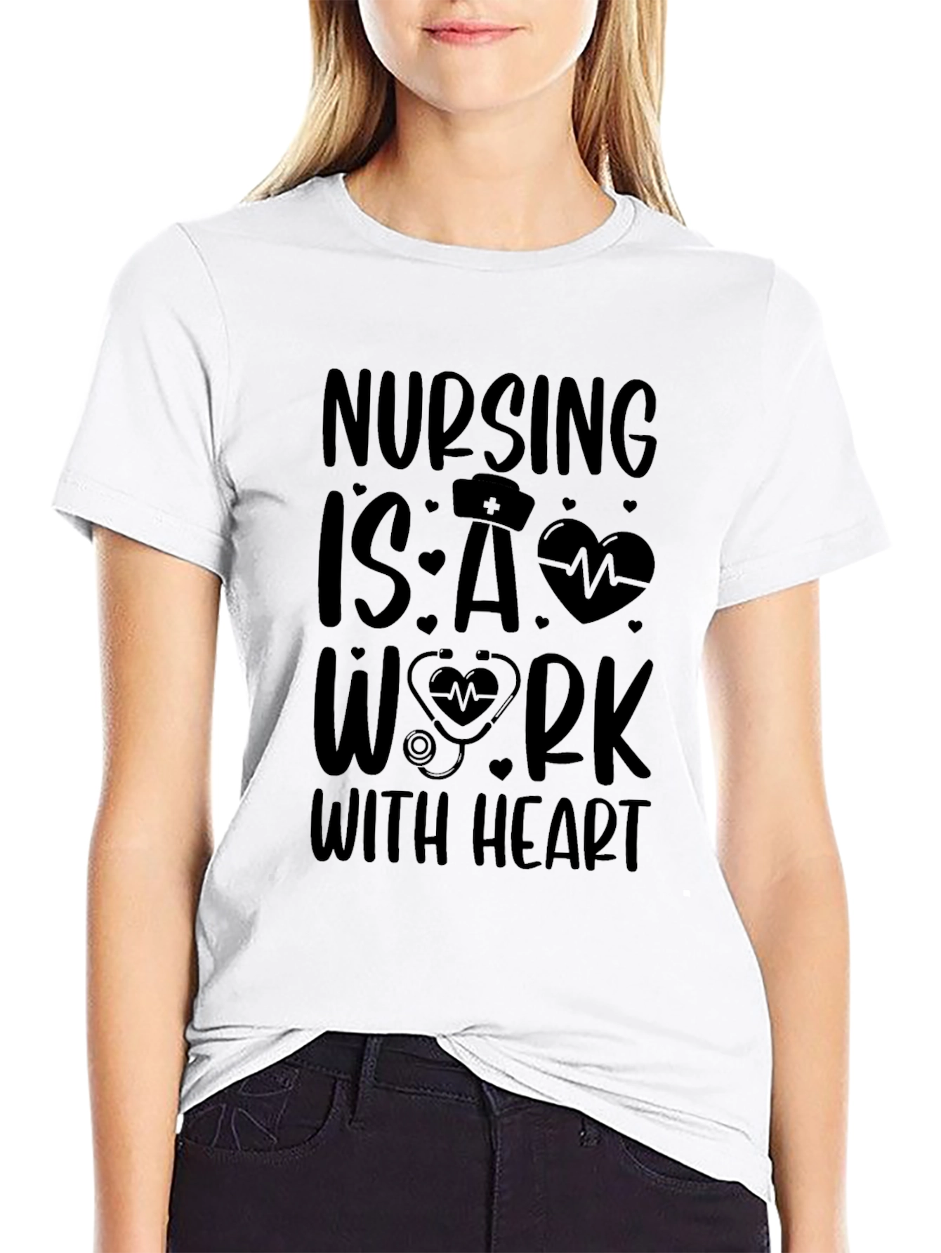 Nursing is a Work With Heart T-Shirt