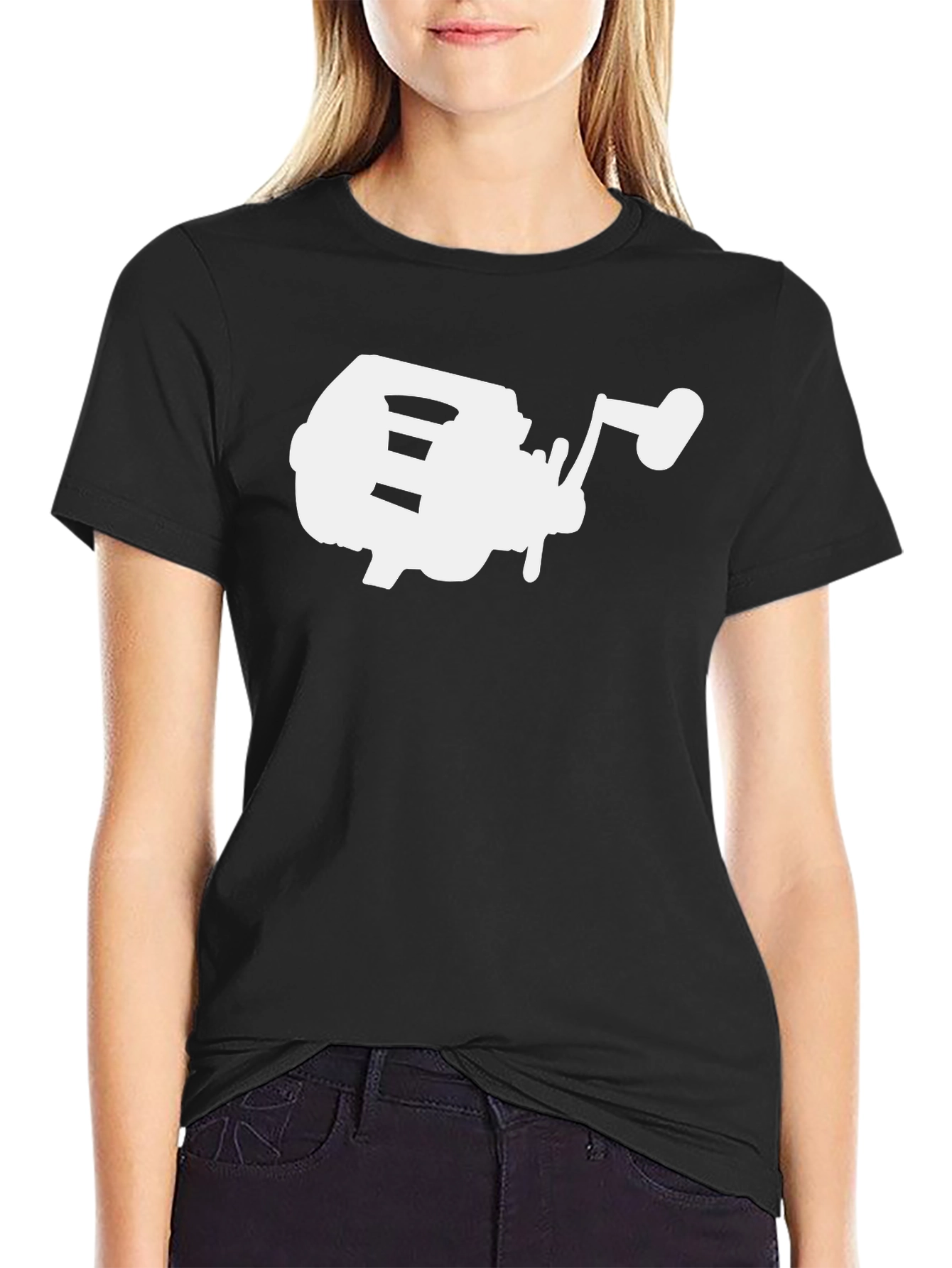 Fishing Reel Graphic Tee - Black