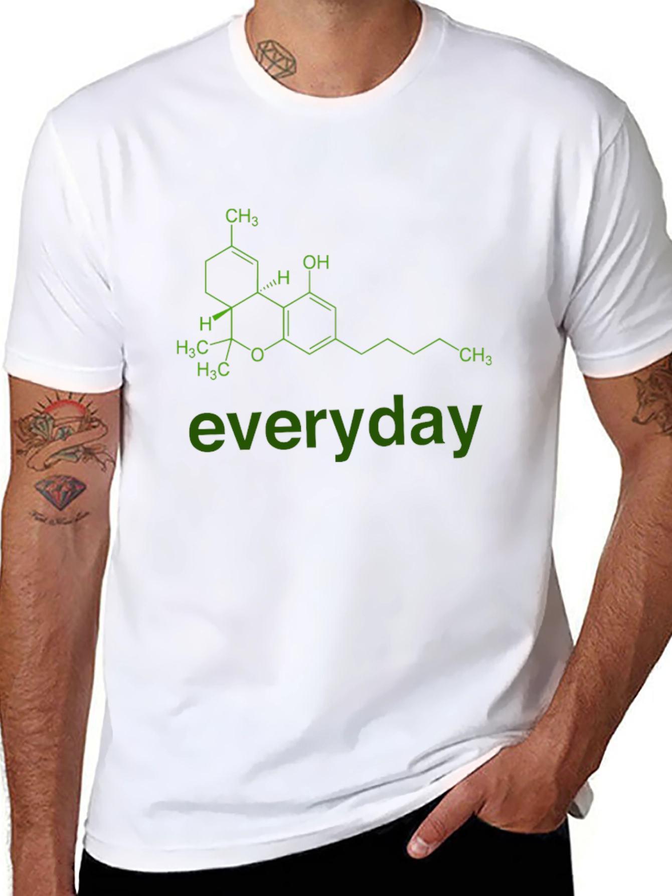Cannabis Molecule Graphic Tee - everyday