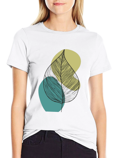 Abstract Leaf Graphic Print Mens Black T-Shirt