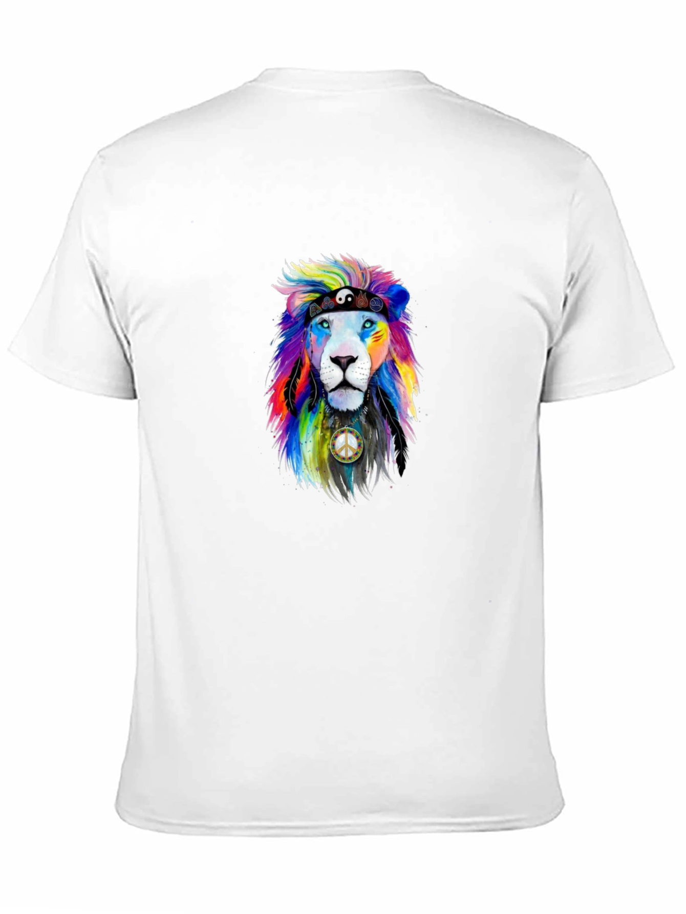 Rainbow Lion Peace Sign Graphic Tee