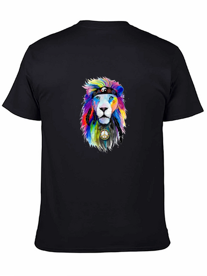 Rainbow Lion Peace Sign Graphic Tee