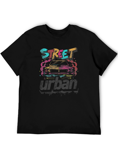Street Urban Graphic Tee - Black Cotton Car Design