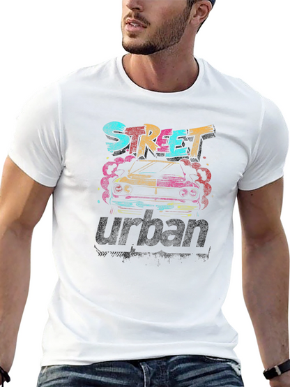 Street Urban Graphic Tee - Black Cotton Car Design