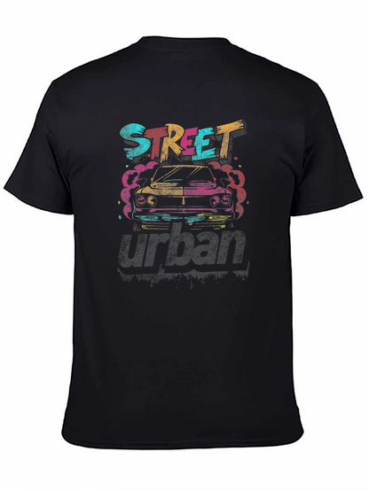 Street Urban Graphic Tee - Black Cotton Car Design
