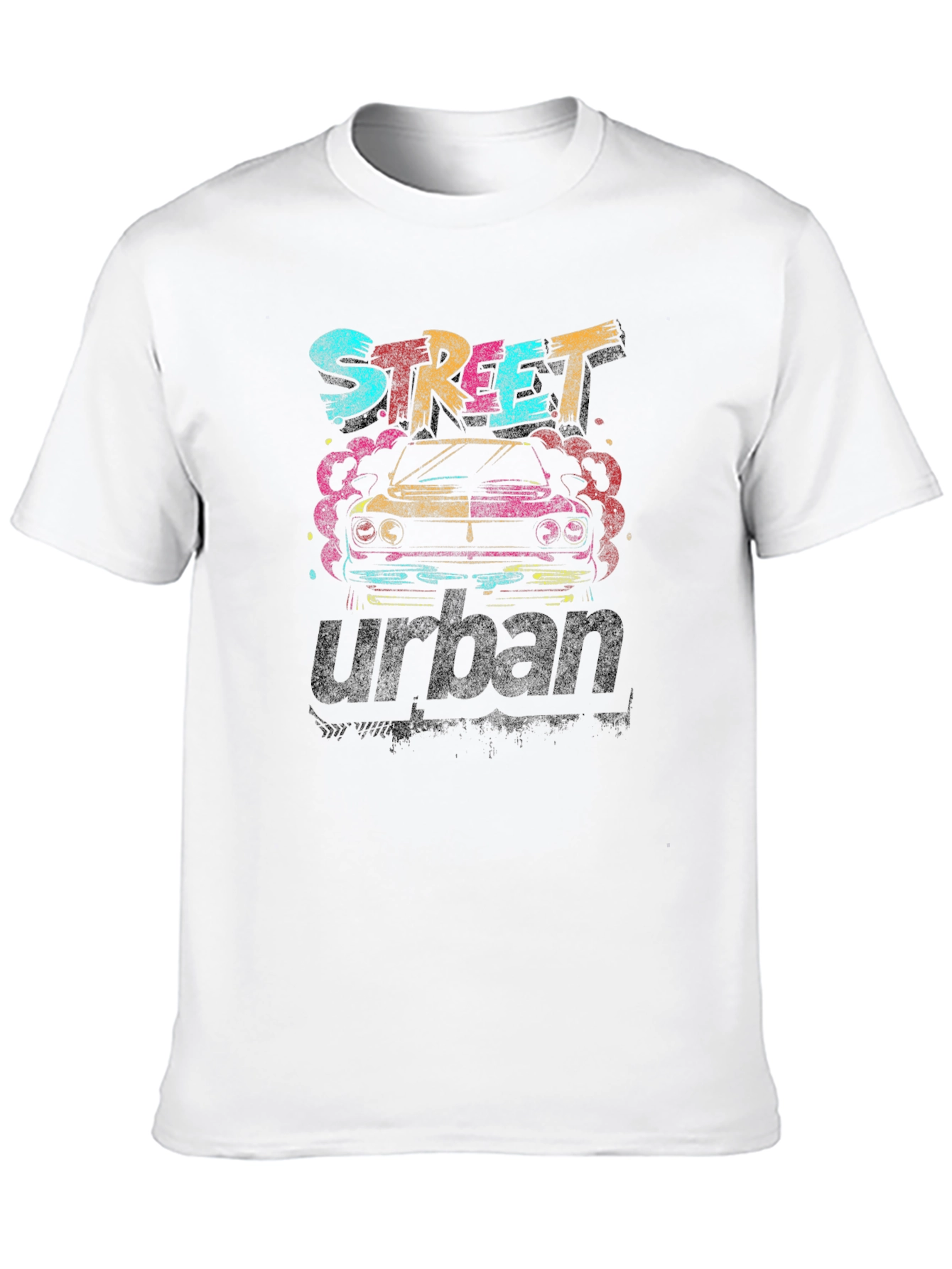 Street Urban Graphic Tee - Black Cotton Car Design